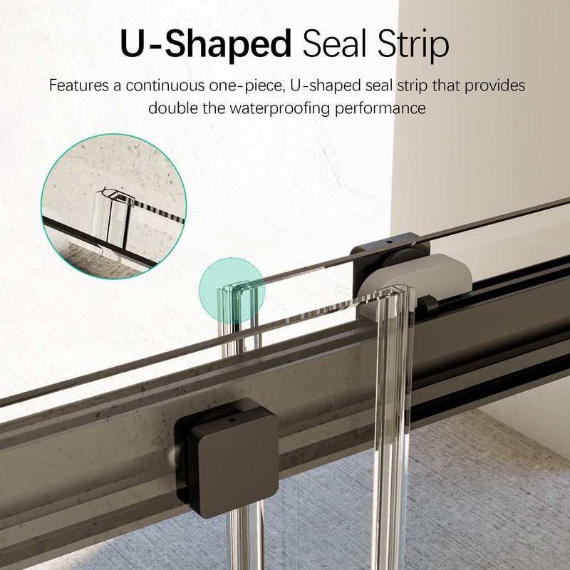 46-48" W x 76" H Frameless Double Sliding Soft-Close Shower Door by HouseOfZazla