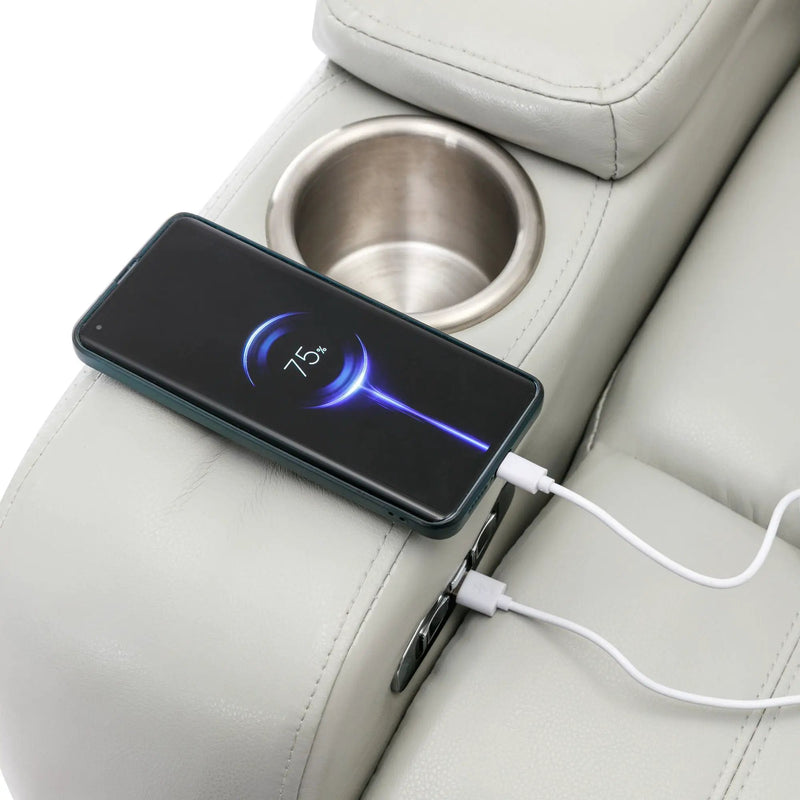 Power Motion Recliner Electric Power Recliner With USB Charging Port, Hidden Arm Storage, Convenient Cup Holder And tooth Speaker by HouseOfZazla