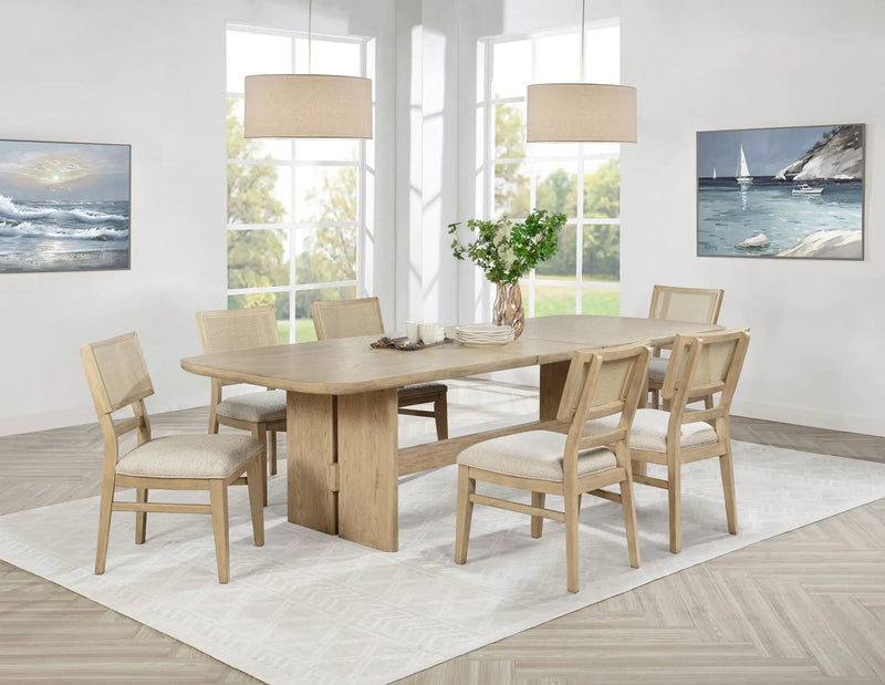 Kailani 7-piece Rectangular Wood Dining Table Set Beige Oak by Unique Piece Furniture