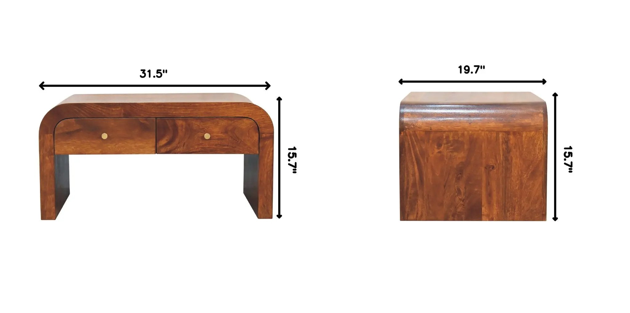 Darcy - Coffee Table, 2 Drawer - Chestnut by HouseOfZazla