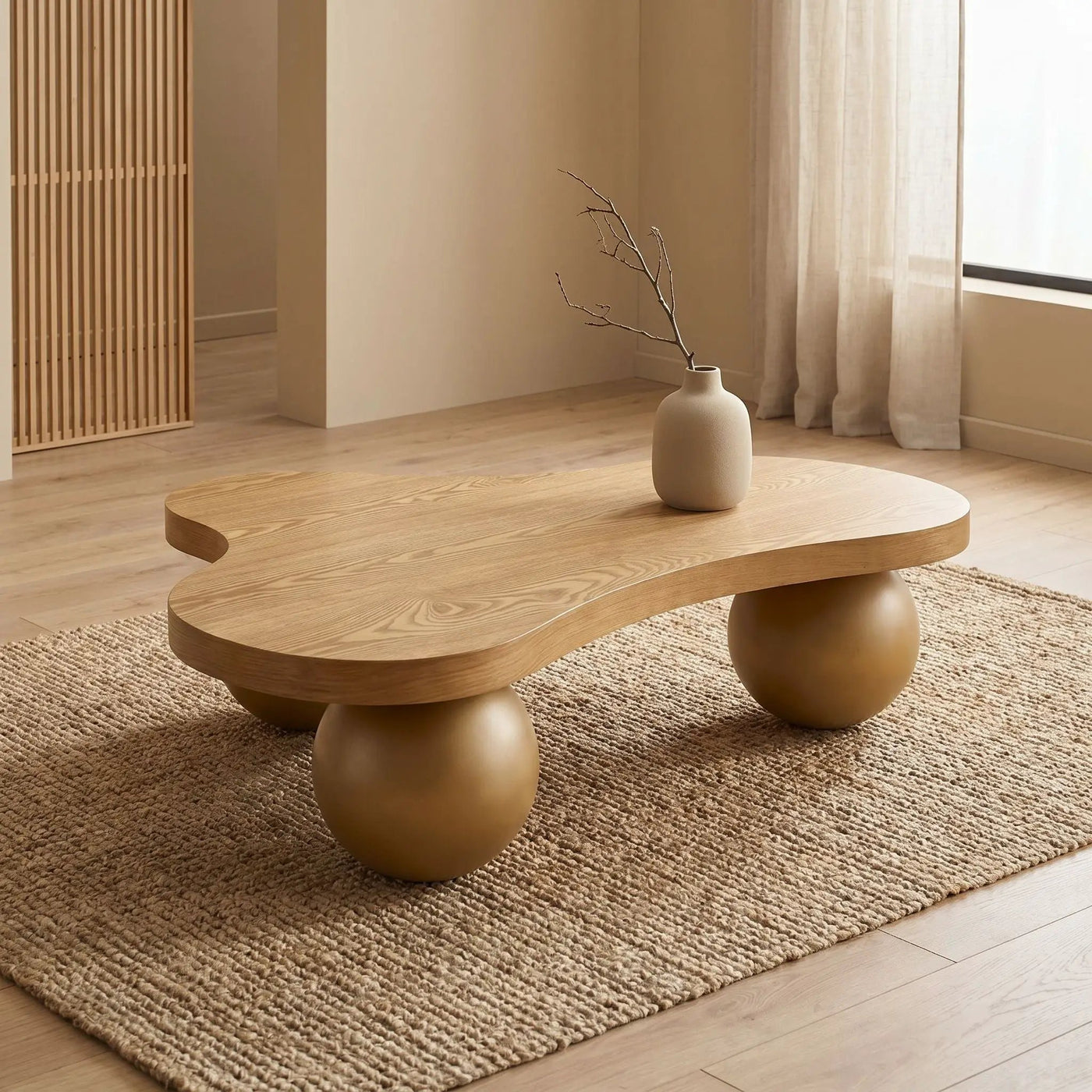 Cloud Shaped Coffee Table With 3 Ball Legs For Living Room by HouseOfZazla