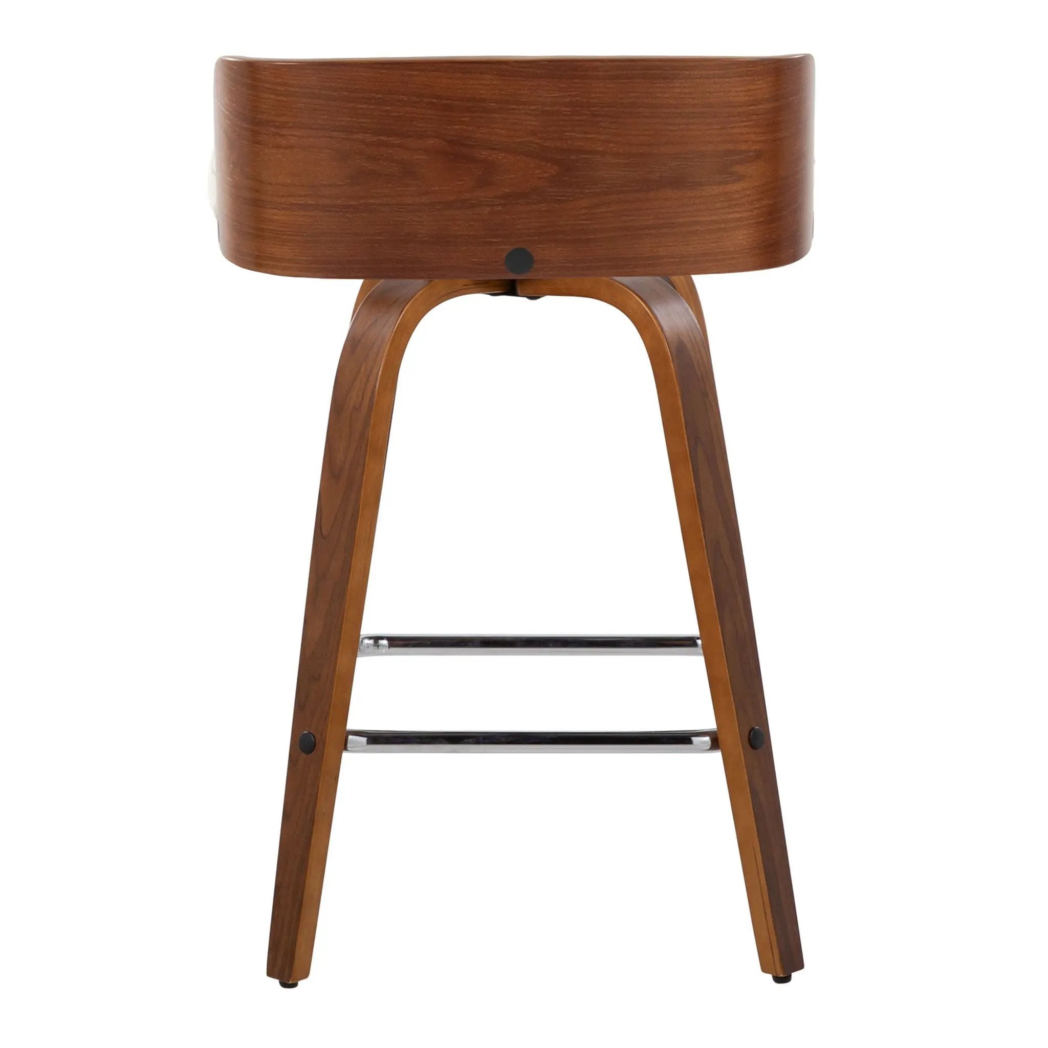 Maya - Mid Century Modern Fixed Height Counter Stool & Swivel With Square Footrest (Set of 2) by HouseOfZazla