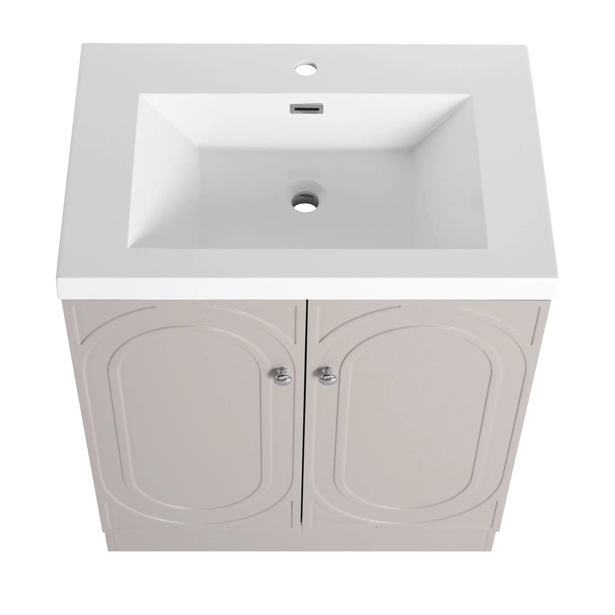 Contemporary Freestanding Bathroom Vanity With Resin Sink & Soft-Close Cabinet Doors by HouseOfZazla