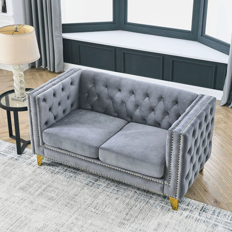 Modern Sofa With Button Tufting, Upholstered Couch For Living Room by HouseOfZazla