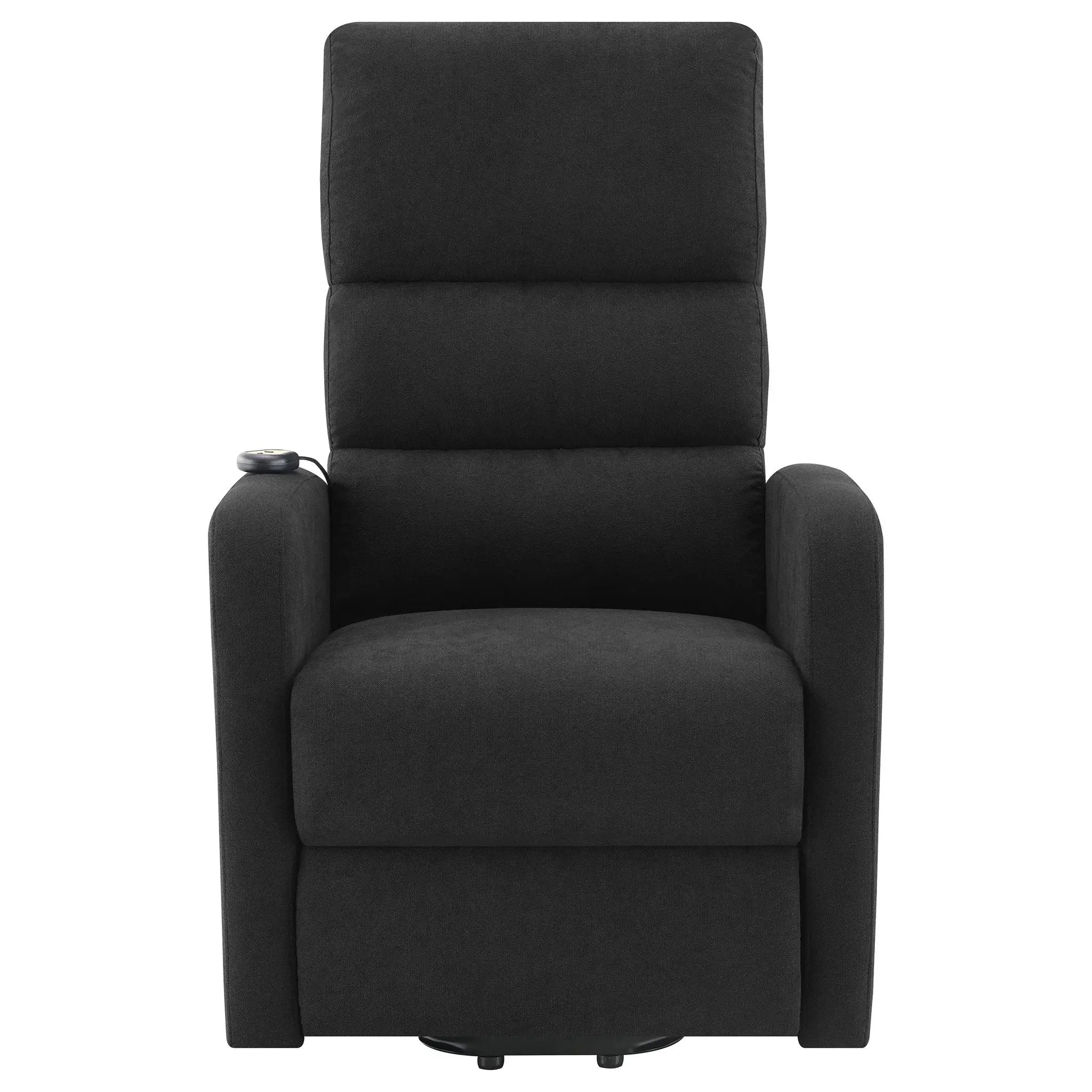 Royston - Upholstered Power Lift Recliner With Remote Comfort - Black by Unique Piece Furniture