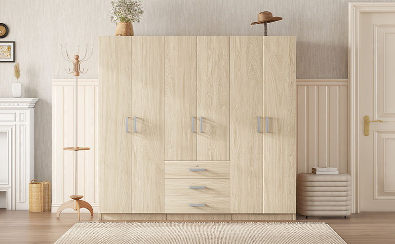 6 Doors Wardrobe Storage For Bedroom, With Big Drawers by HouseOfZazla