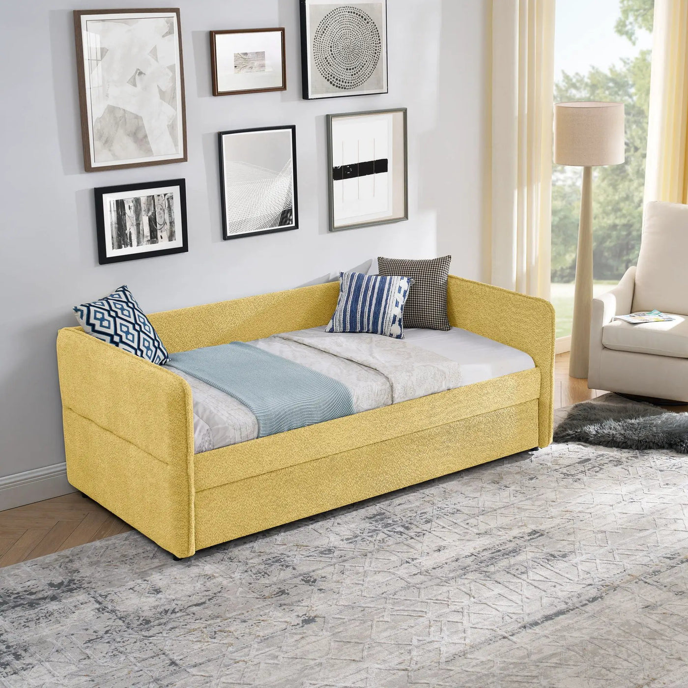 Upholstered Daybed With Pop Up Trundle by Unique Piece Furniture