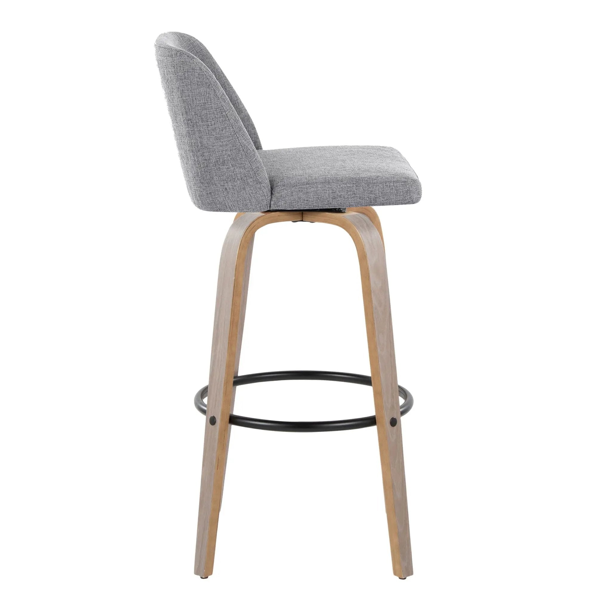 Toriano - Contemporary Fixed Height Barstool With Swivel With Round Footrest Comfort And Style (Set of 2) by Unique Piece Furniture
