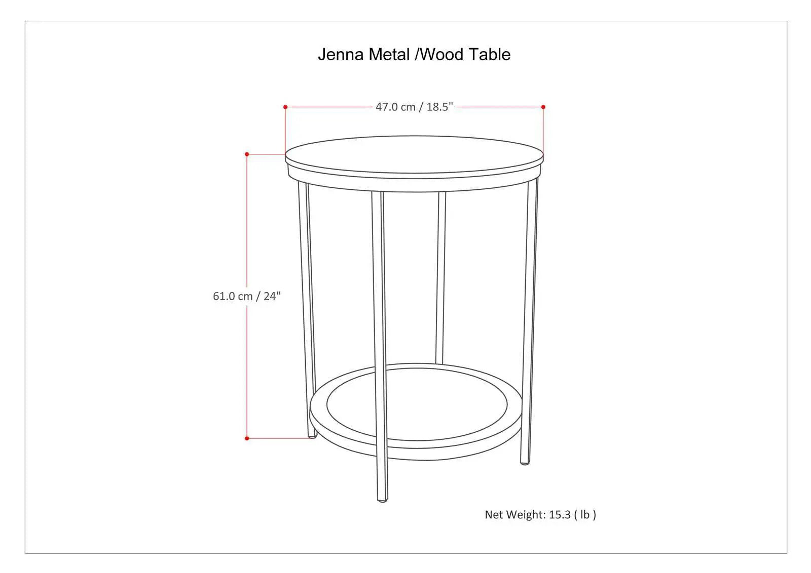 Jenna - Handcrafted Round Side Table by HouseOfZazla