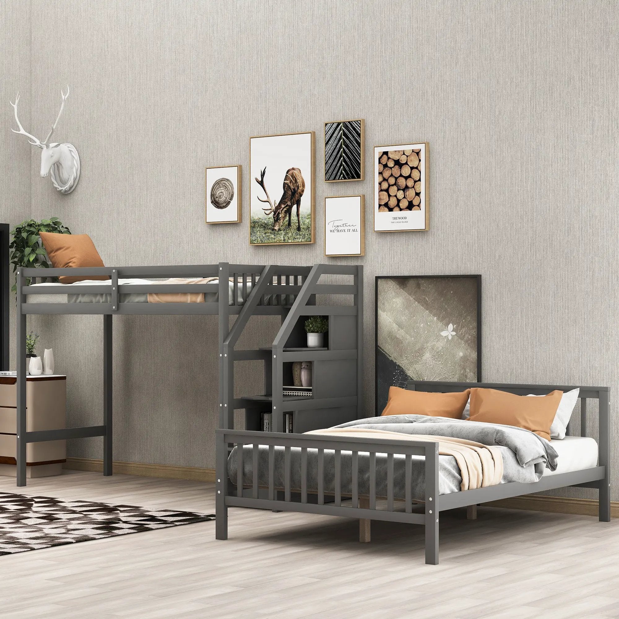 Loft Bed With Staircase And Storage