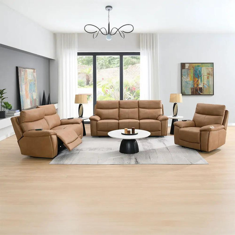 Chavis - Power Motion Recliner With USB & Power Headrest - Brown by Unique Piece Furniture