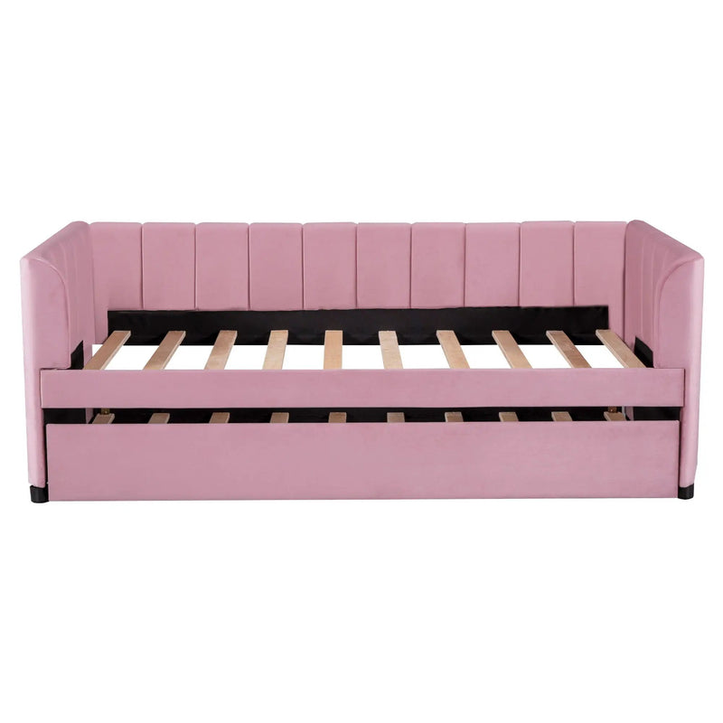 Upholstered Daybed With Ergonomic Design Backrest by HouseOfZazla