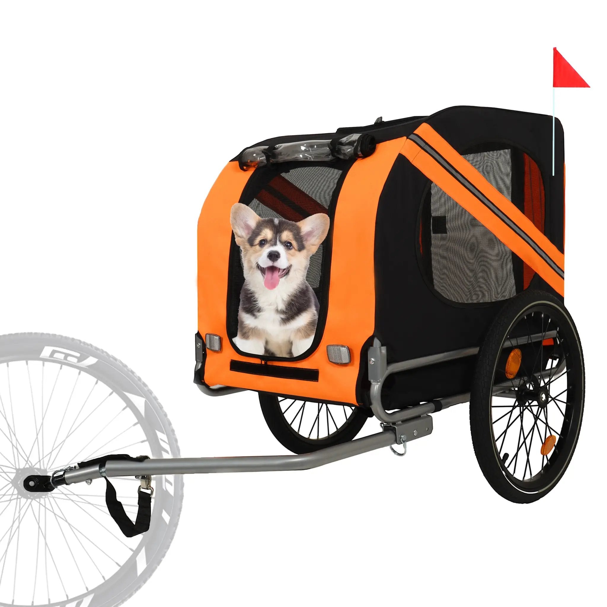 Large Folding Bike Trailer for Dogs – 66Lb Capacity All-Terrain Pet Carrier by HouseOfZazla