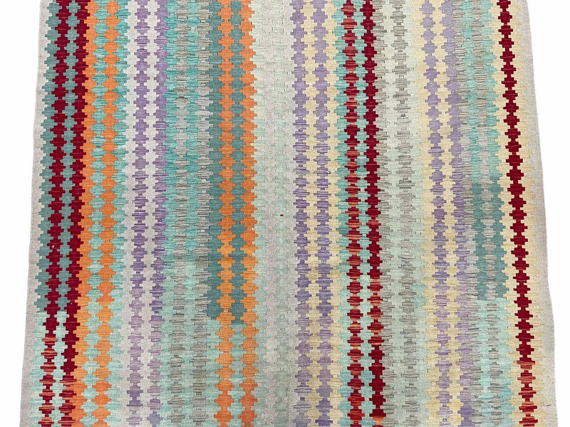 Colorful Kilim Rug 6x8 Multicolor Turkish Kilim Rug 6 x 8 Flat Weave Kilim Playful Anatolian Kilim Wool Kilim New Rug by Jewel Rugs