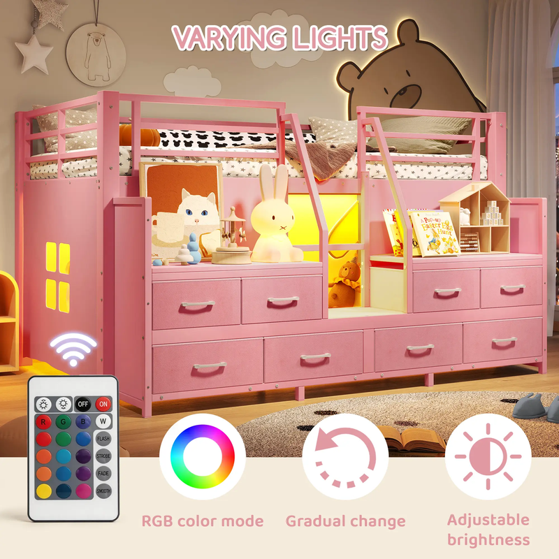 Twin Low Loft Bed with Multi-Storage Spaces by HouseOfZazla