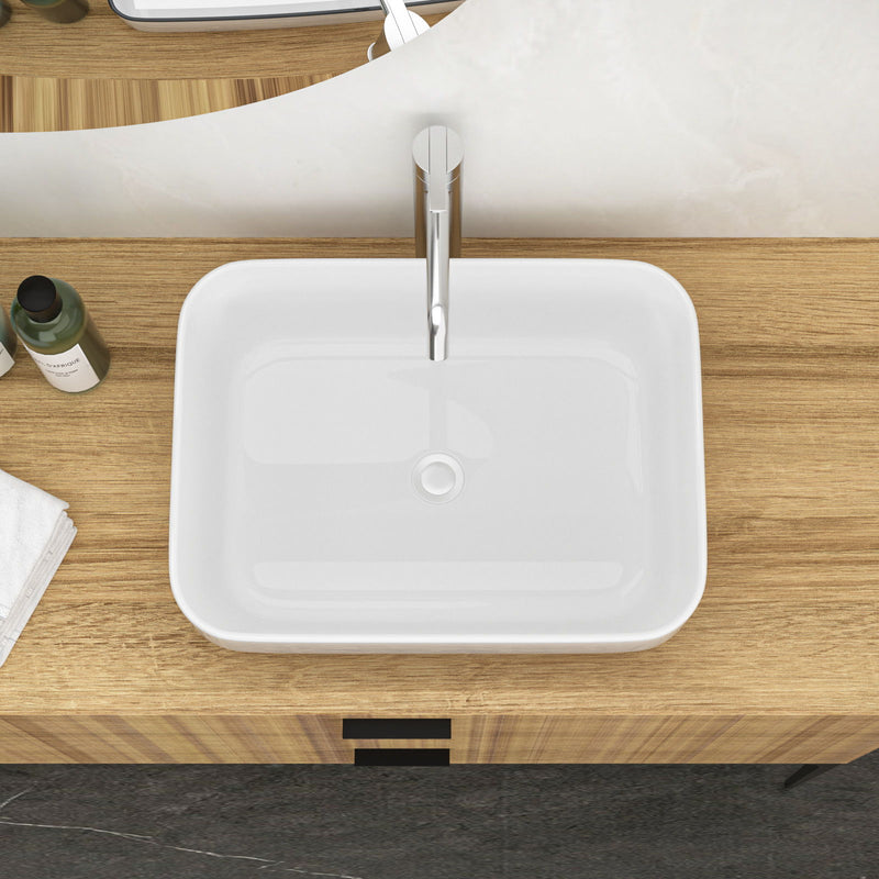 Rectangular Vessel Bathroom Sink, Modern - White by HouseOfZazla