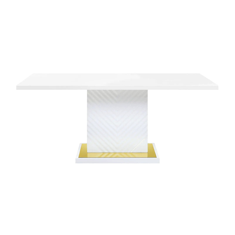 Gaines - High Gloss Dining Table With Pedestal Base by HouseOfZazla