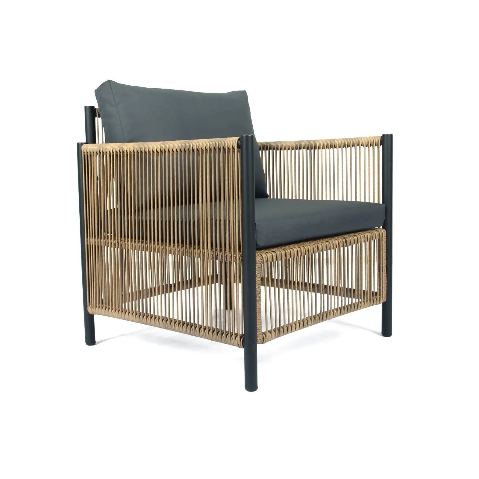 New Comming Outdoor Brown PE Wicker Sofa Set - 2 Pieces with Grey Cushions by HouseOfZazla