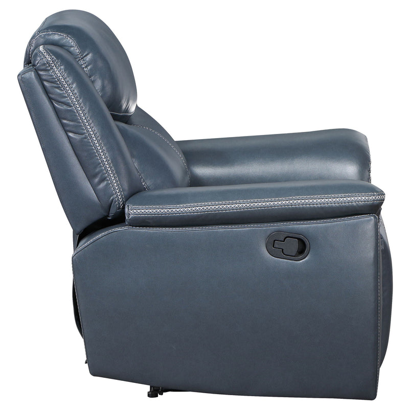 Brier - Upholstered Padded Arm Recliner Chair With Manual Recline And Pillowtop Arms - Blue by Unique Piece Furniture