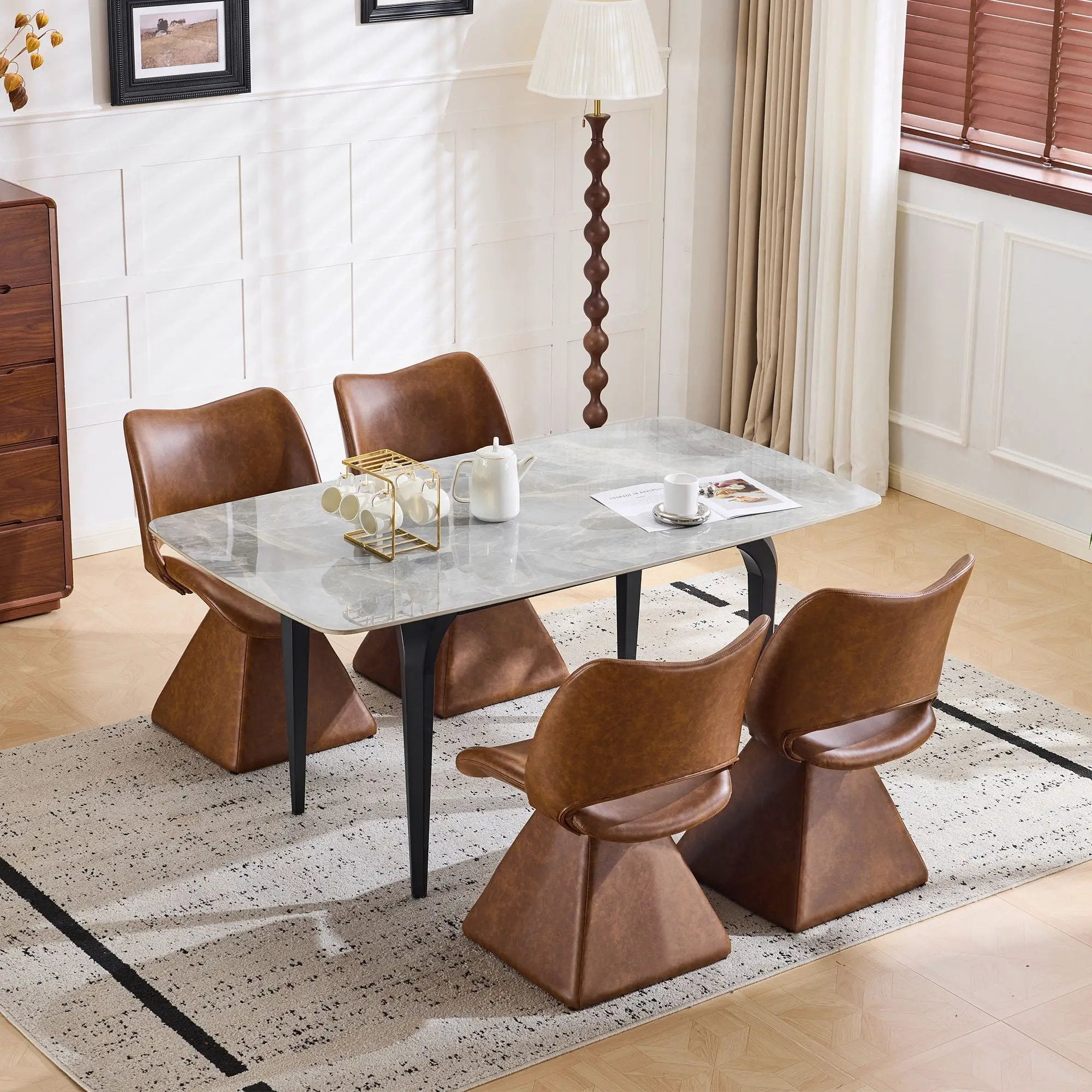 Modern Swivel Dining Chair With High Back by Unique Piece Furniture