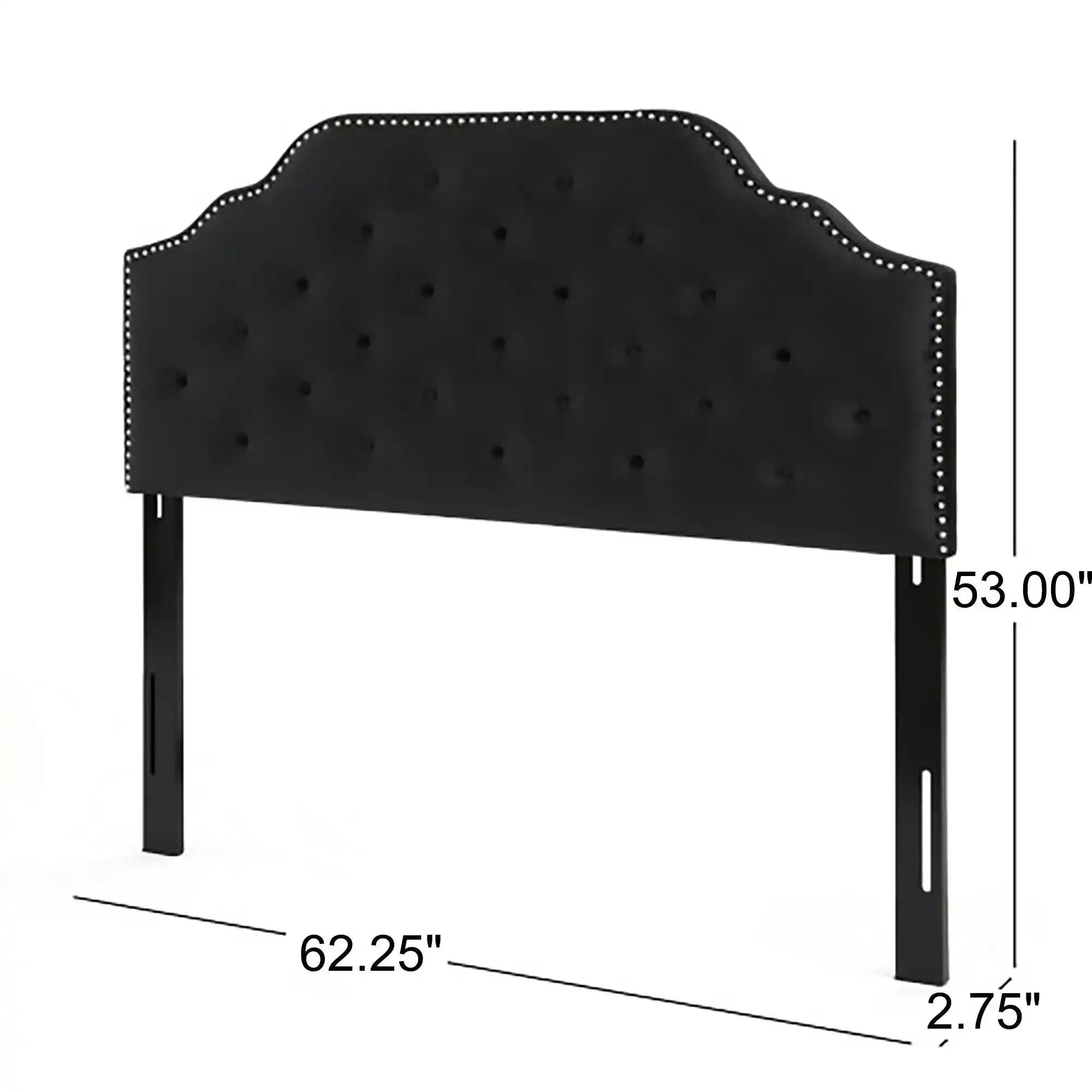 Charismatic Queen Size Headboard with Button Tufting and Nailhead Trim by HouseOfZazla