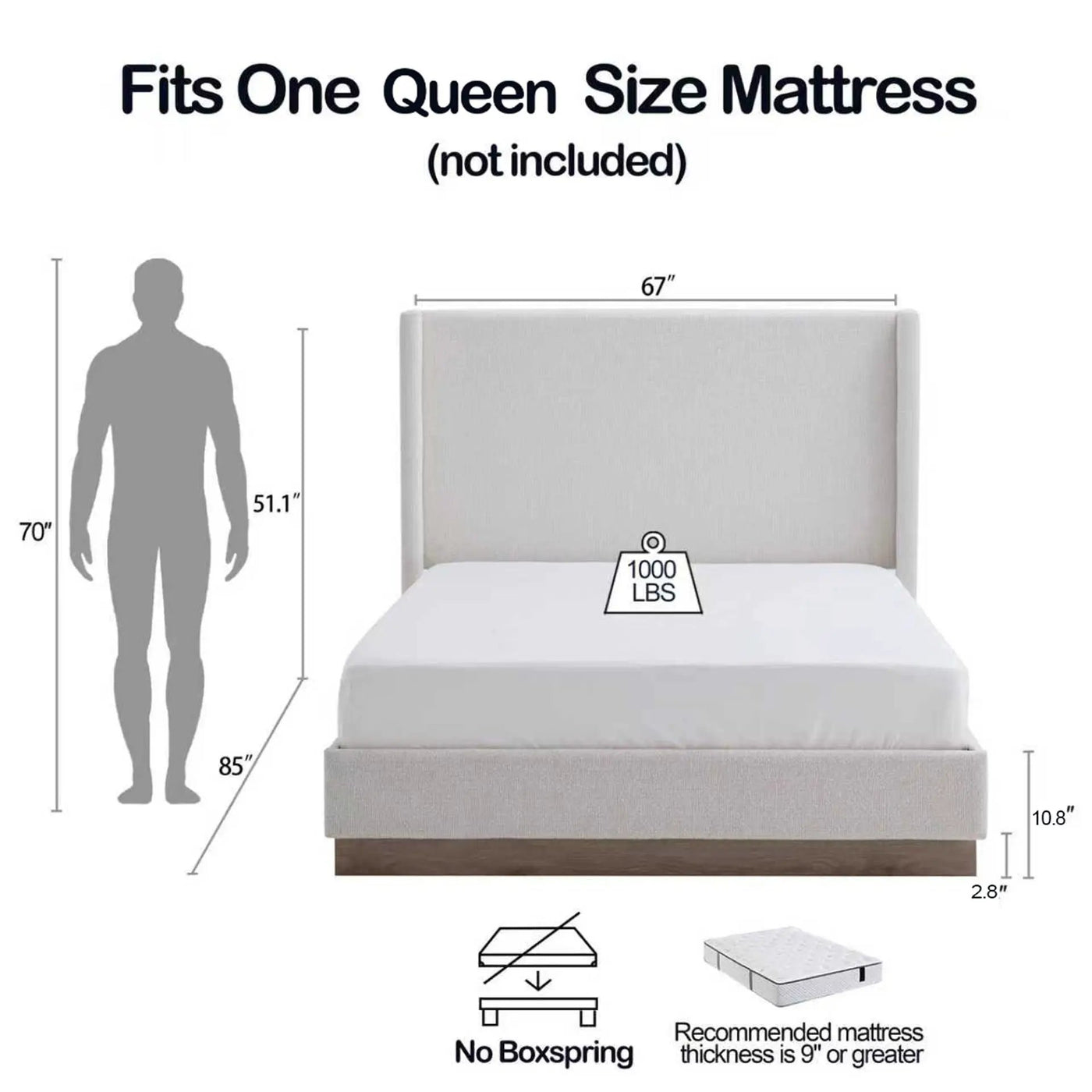 Hale - Upholstered Wingback Bed by HouseOfZazla