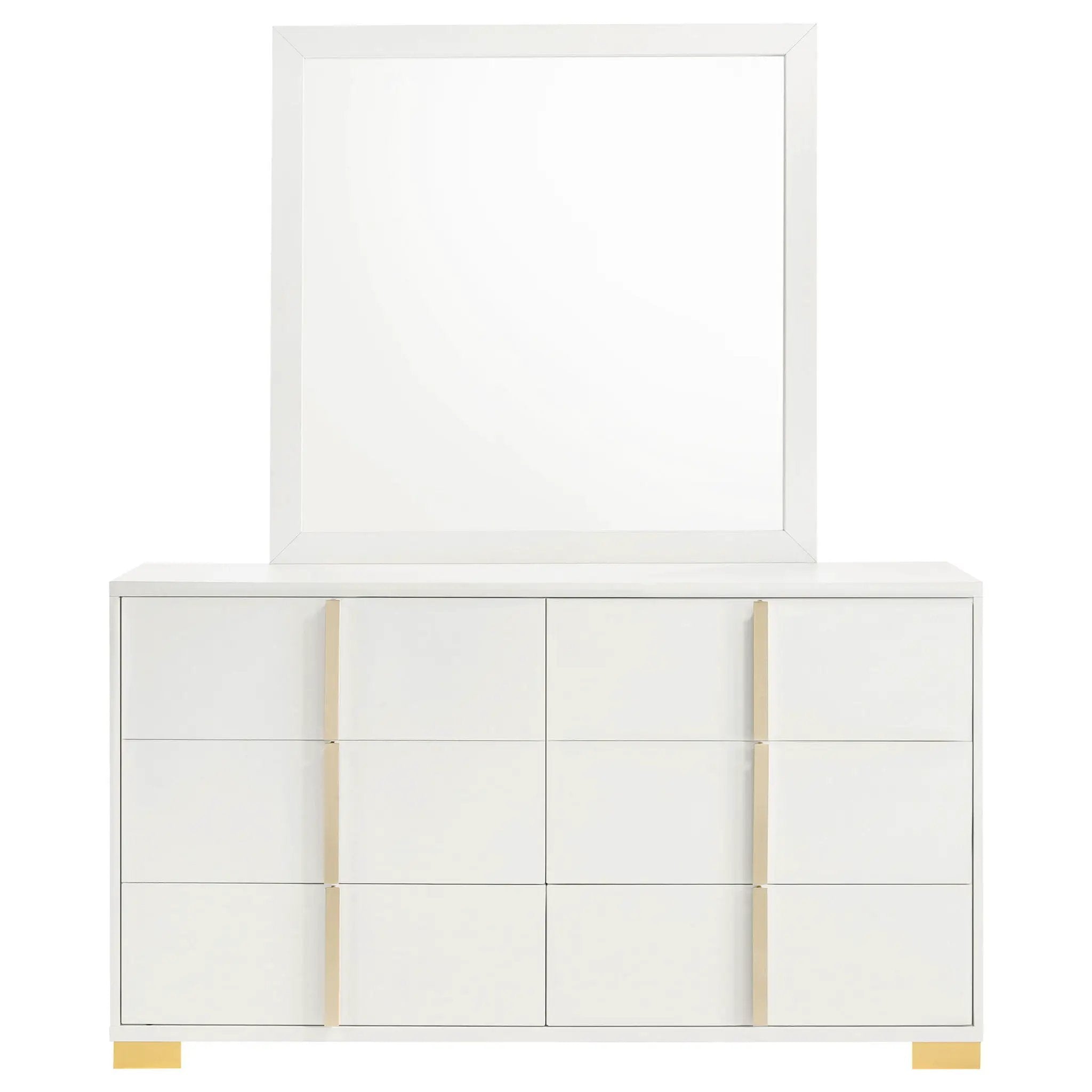 Marceline 6-drawer Dresser with Mirror White by Unique Piece Furniture