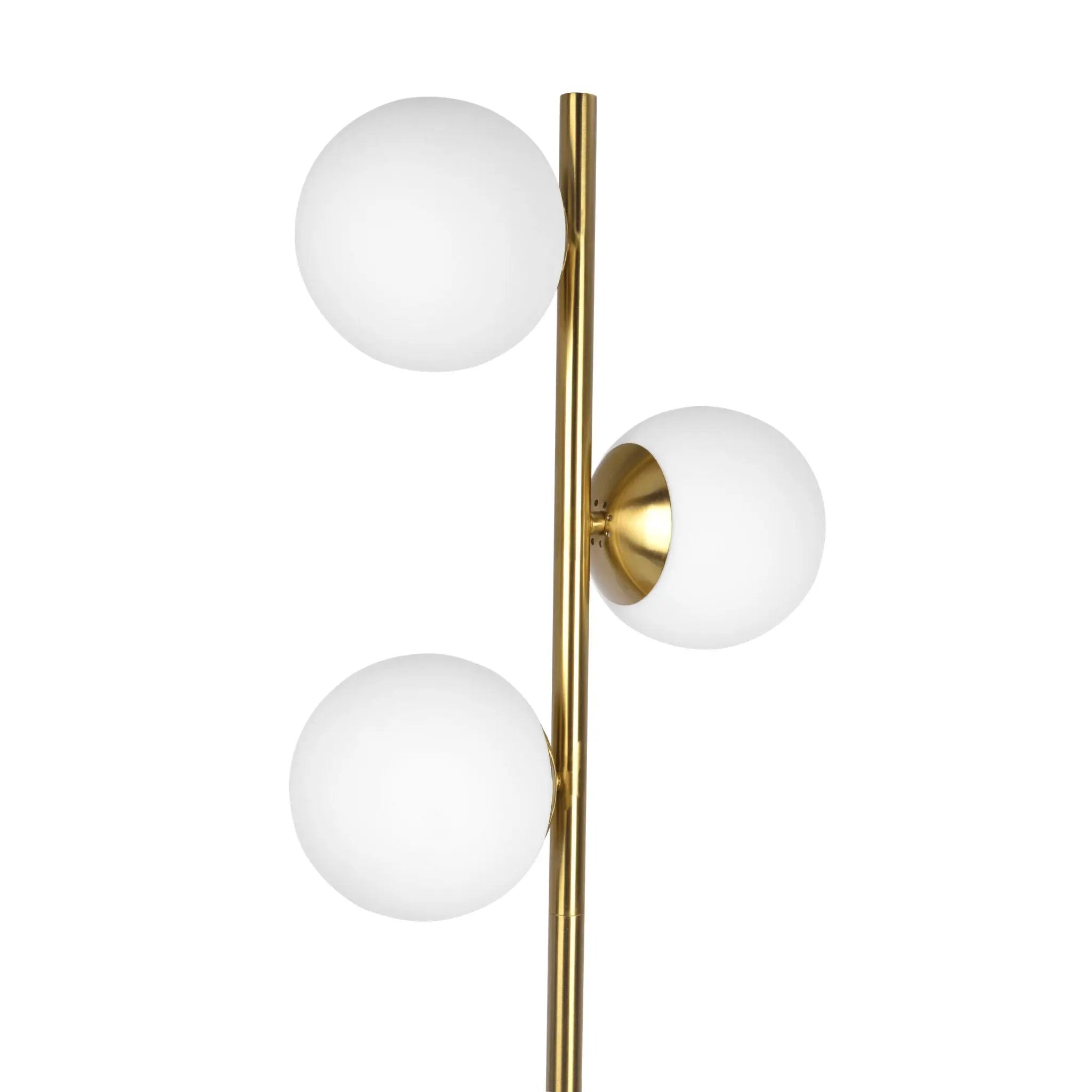 Brilliance - Modern Floor Lamp, Opal Shades And Round Base - Clear / Gold by Unique Piece Furniture