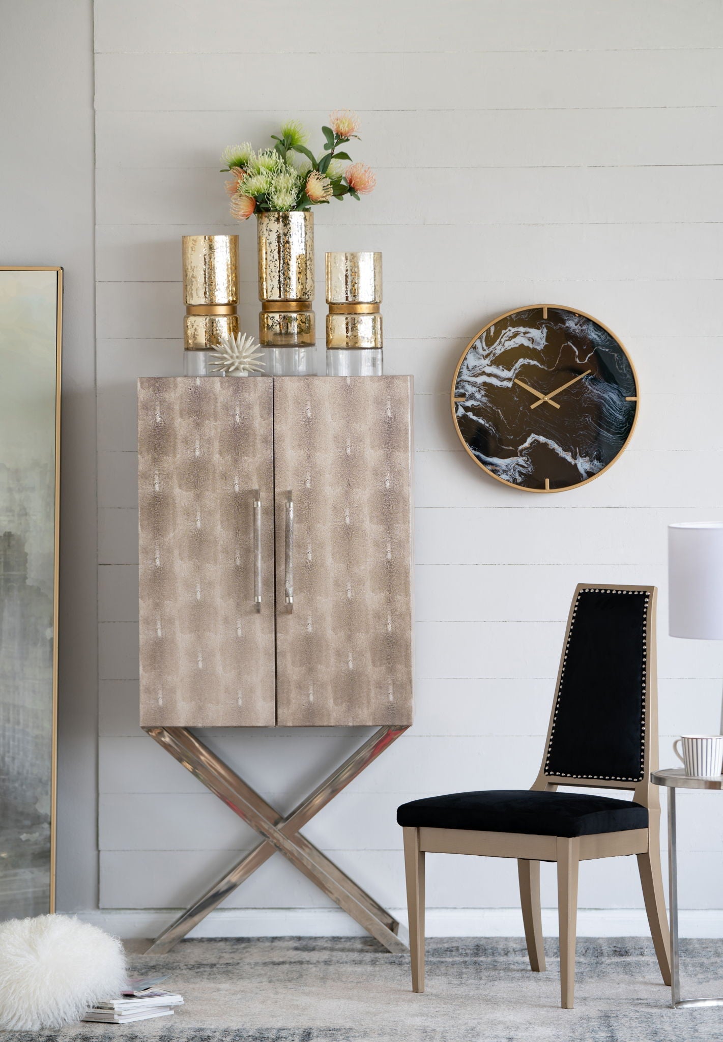 Cabinet - Silver - Faux Leather by HouseOfZazla