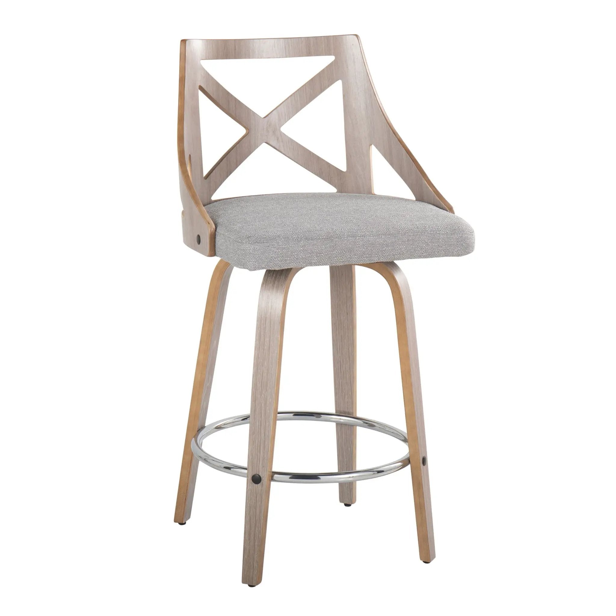 Charlotte - Farmhouse Fixed Height Counter Stool With Round Footrest (Set of 2) by HouseOfZazla