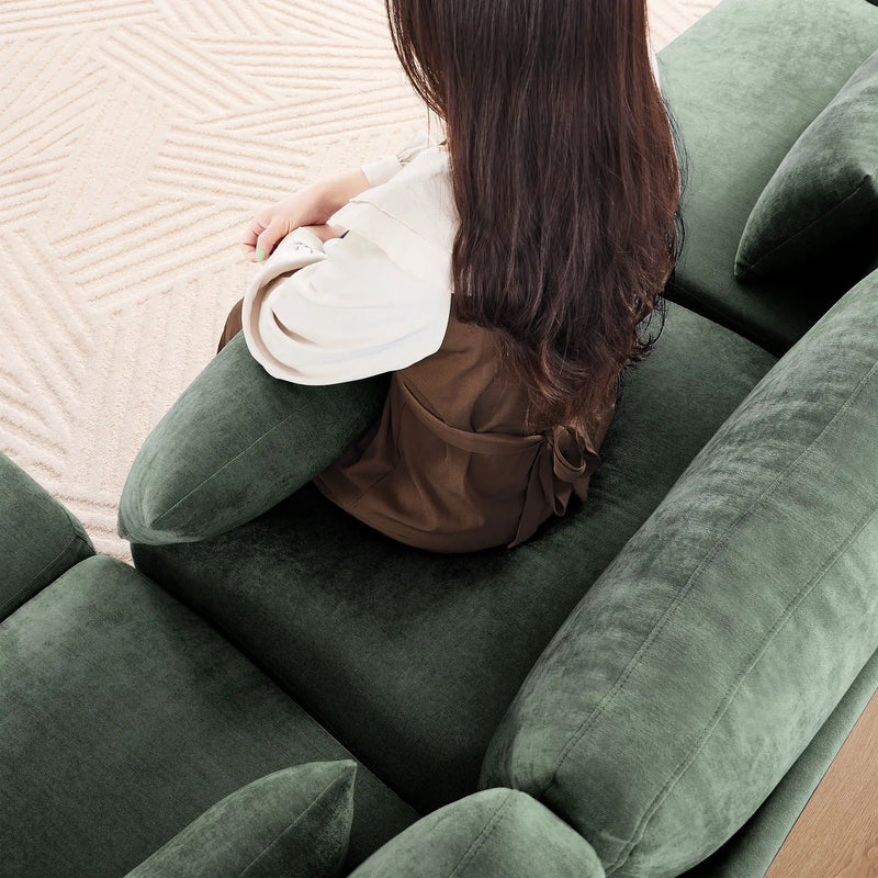 Stylish Sofa With Ottoman And Lumbar Pillows, Ergonomic Design by HouseOfZazla