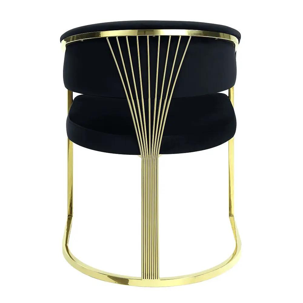 Fallon - Side Chair - Black Velvet & Mirrored Gold by Unique Piece Furniture