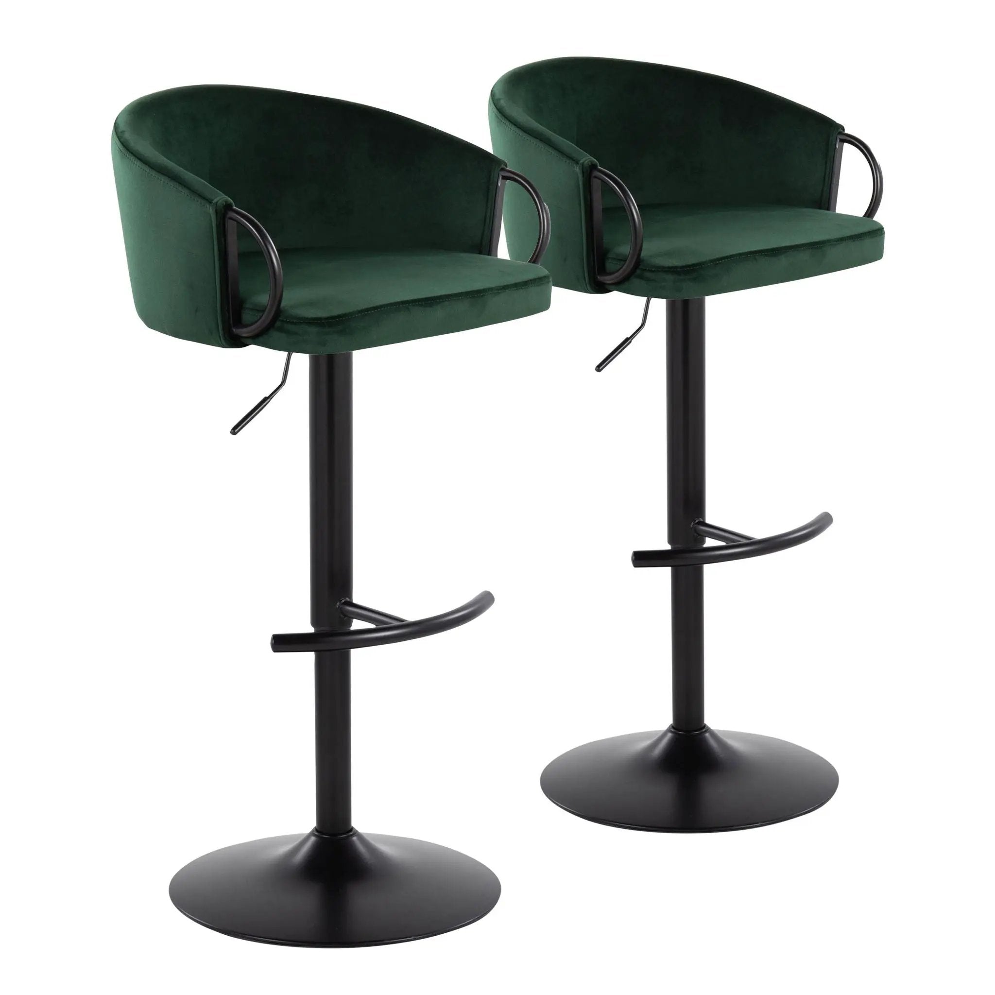 Claire - Contemporary Adjustable Barstool With Swivel With Rounded T Footrest (Set of 2) by Unique Piece Furniture