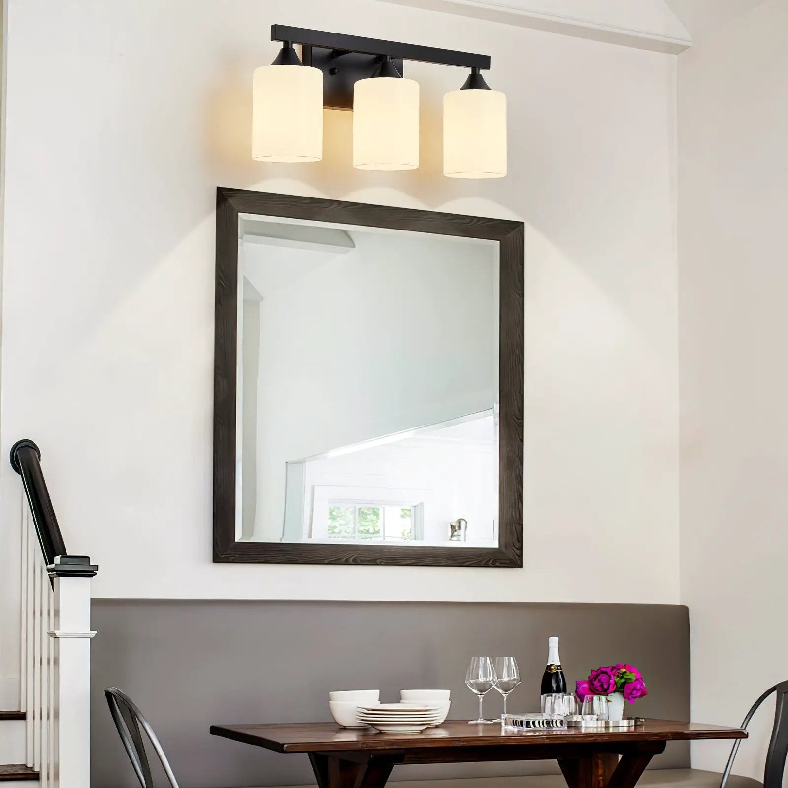 3-Light Matte Black Bathroom Vanity Light by HouseOfZazla