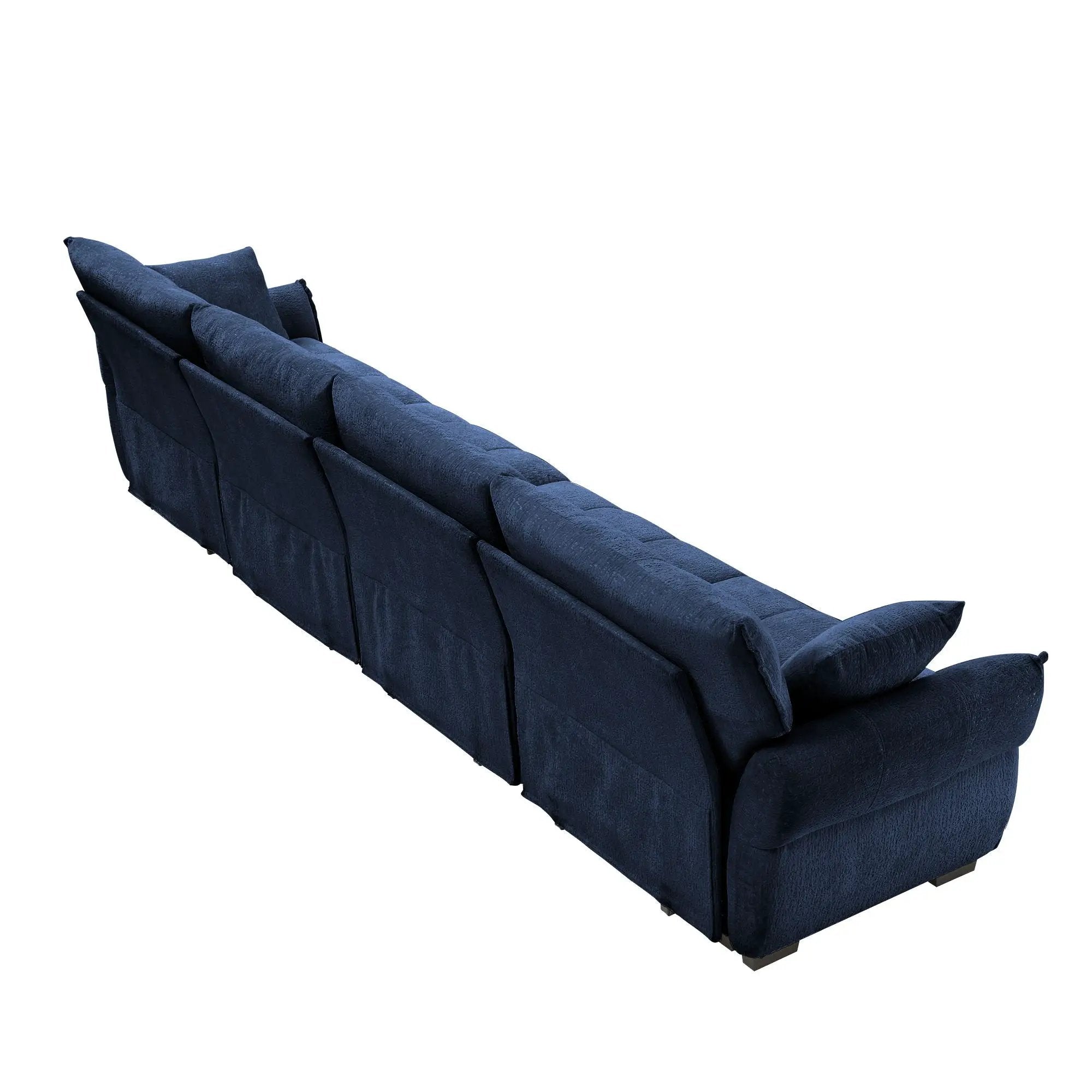 Modern Sofa & Pillows, Textured Cover, High Rebound Cushions by HouseOfZazla