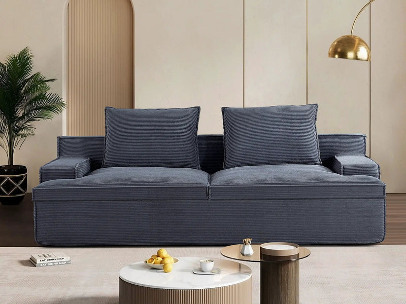 Nimbus - Oversized Full Foam 4 Seater Couch For Living Room Upholstered In Soft, Wide Armrests by HouseOfZazla