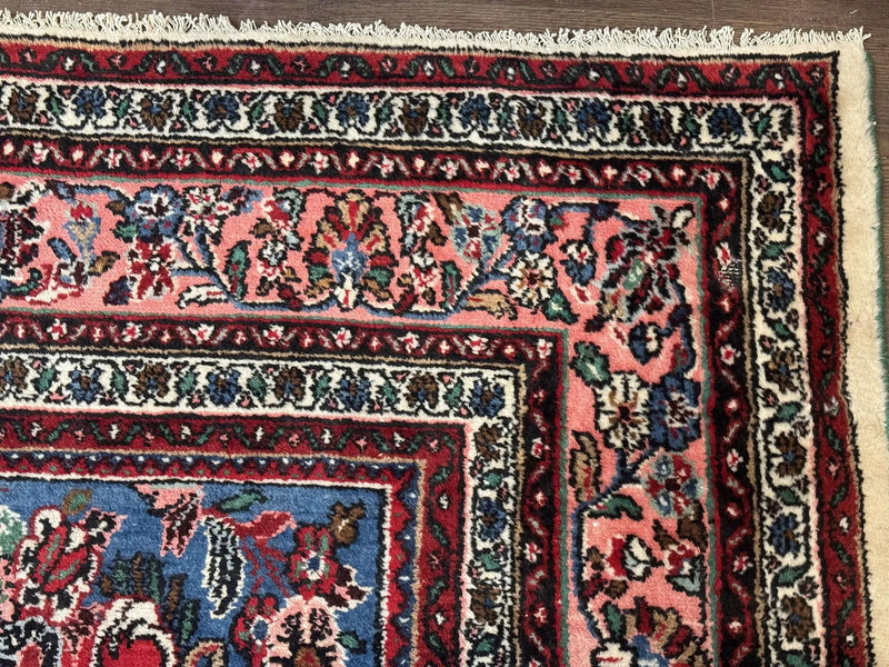 Palace Size Persian Rug 10 x 21 ft, Antique Hamadan Bibikabad Carpet, Handmade Antique Wool Oversized Rug, Ivory, Semi Open Field by Jewel Rugs