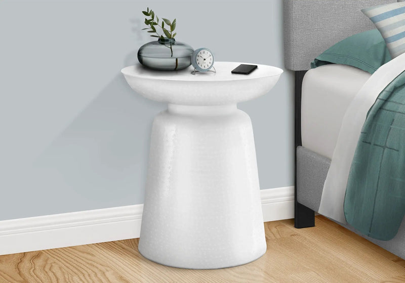 Drum Accent Side Table, Hammered Texture by HouseOfZazla