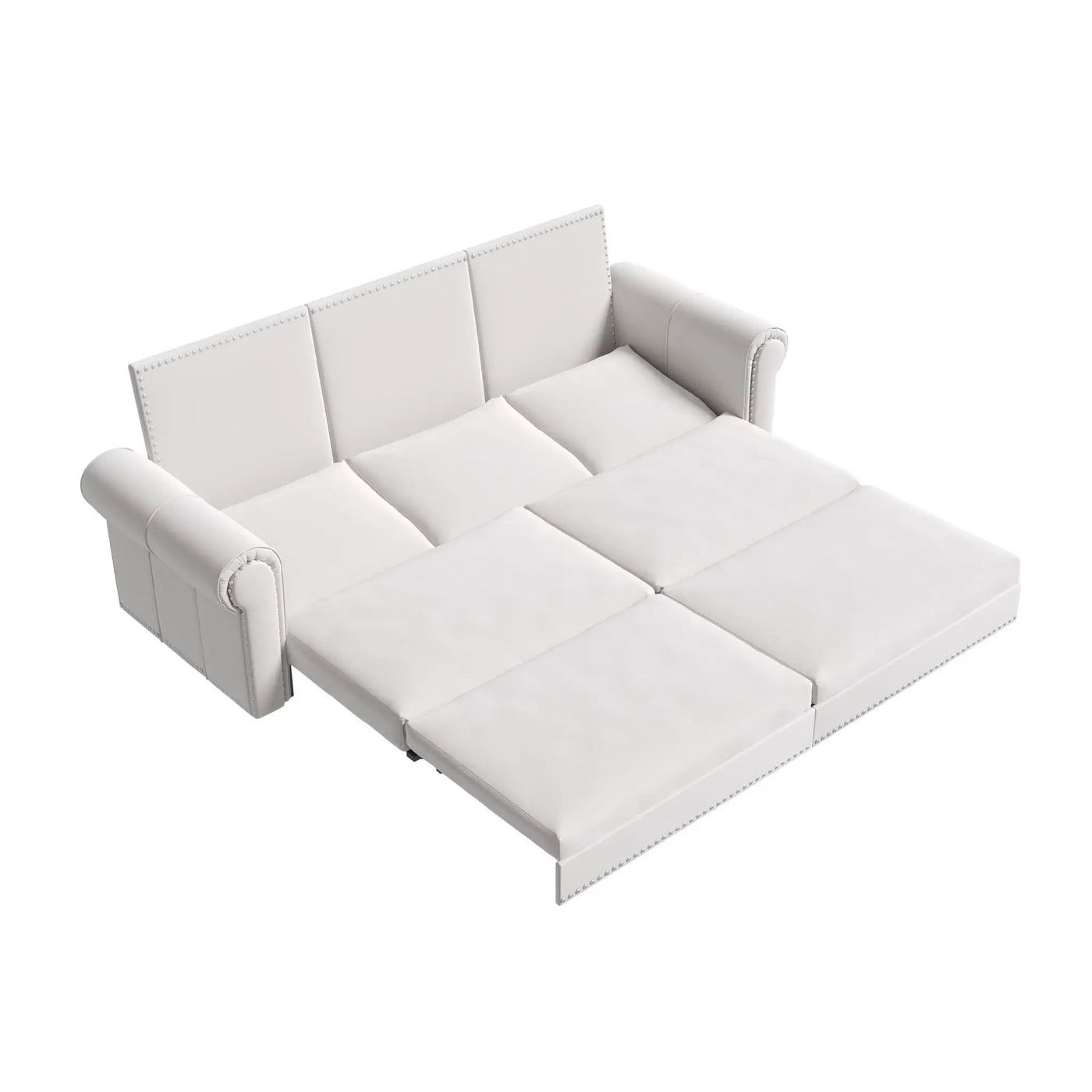 3 In 1 Convertible Sleeper Sofa With Nailhead Trim & Rolled Arm by HouseOfZazla