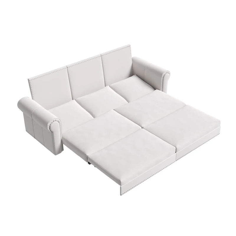 3 In 1 Convertible Sleeper Sofa With Nailhead Trim & Rolled Arm by HouseOfZazla