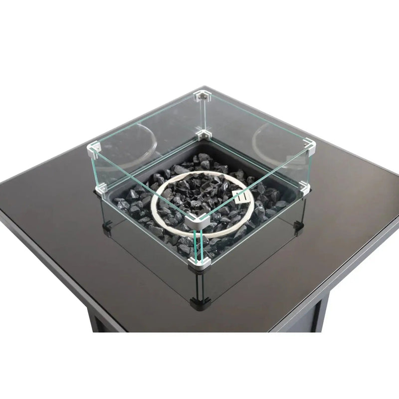 Powder Coated Fire Pit With Top - Black by Unique Piece Furniture
