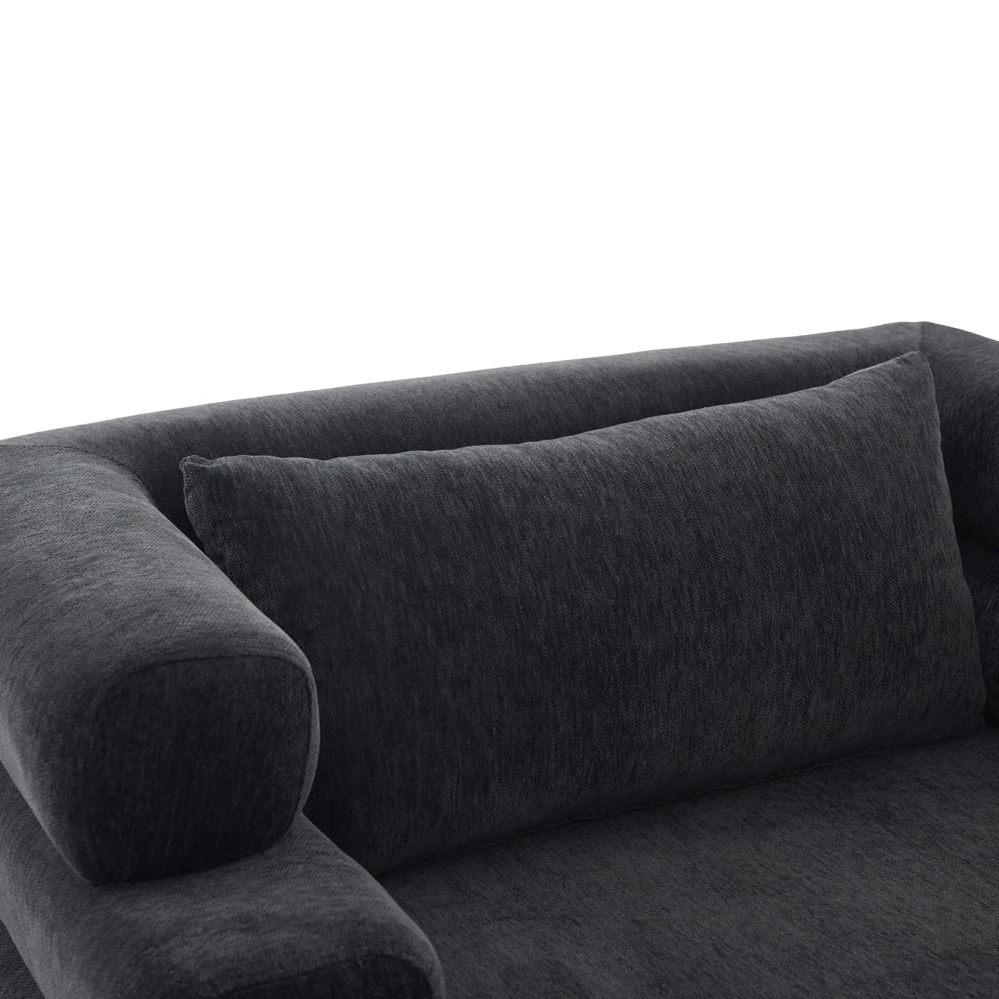 Oversized Chaise Lounge Sofa Bed with Deep Seat and Layered Armrests by HouseOfZazla
