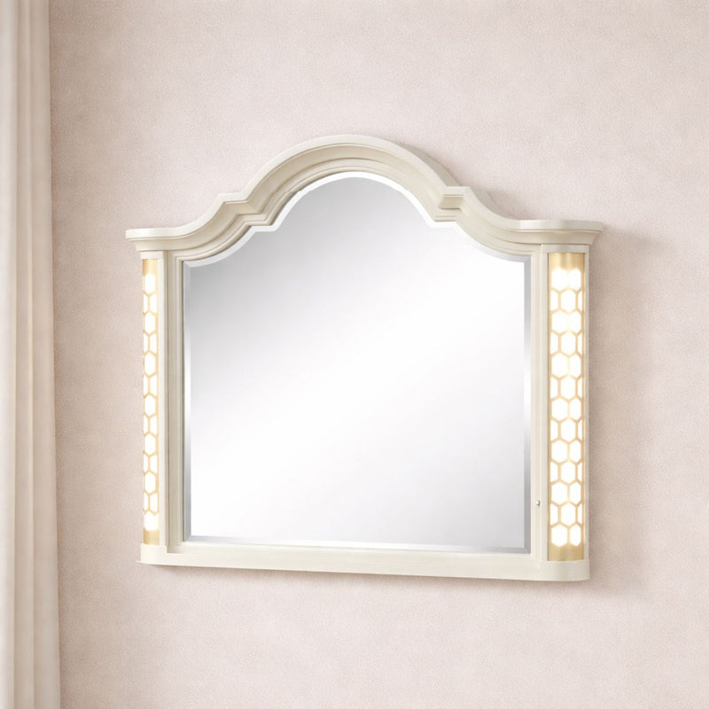 Jasmine - Mirror With Side LED Lightning (Includes Only Mirror) - Beige by HouseOfZazla
