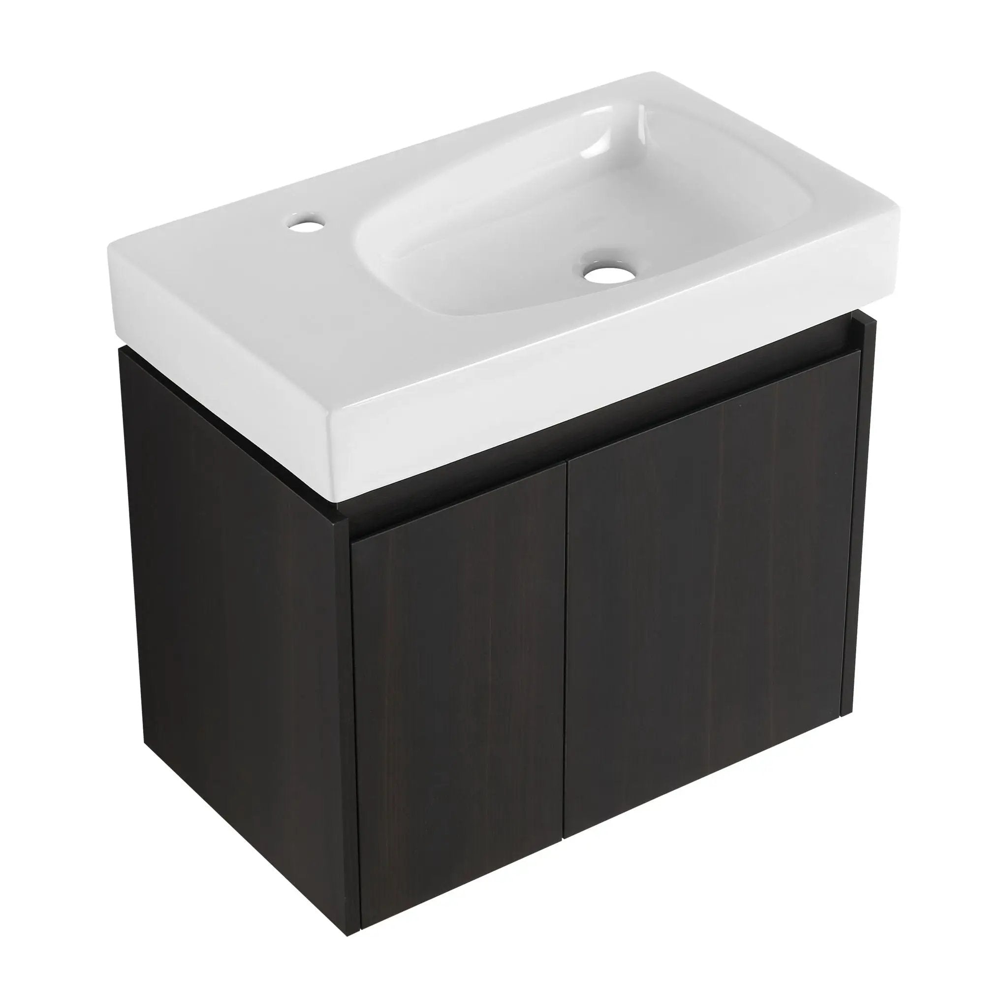 Modern Bathroom Vanity With Ceramic Basin, Wall Mounted Floating Sink Combo, Storage Cabinet by HouseOfZazla