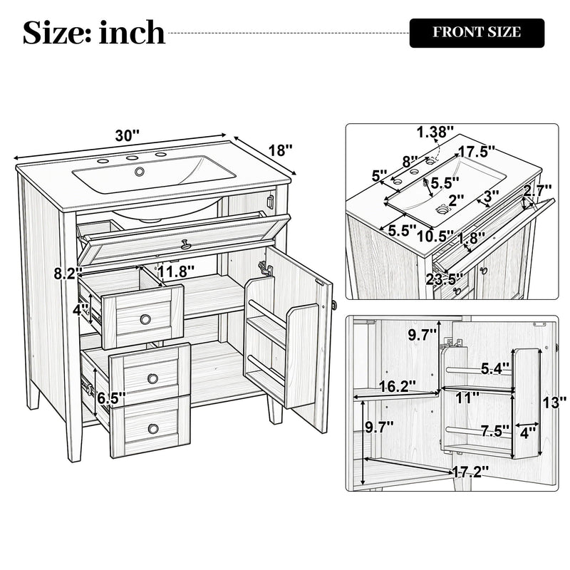 Bathroom Vanity With Sink, Soft Closing Cabinet by HouseOfZazla