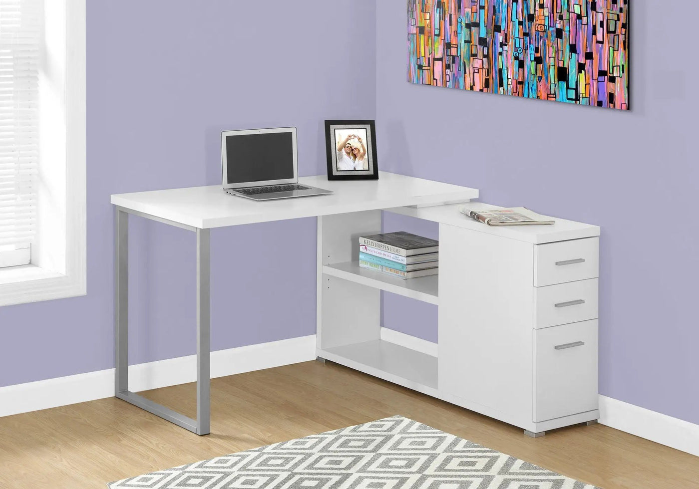 Computer Desk, Home Office, Corner, Left, Right Set - Up, Storage Drawers, L Shape, Laptop, And Contemporary & Modern by Unique Piece Furniture