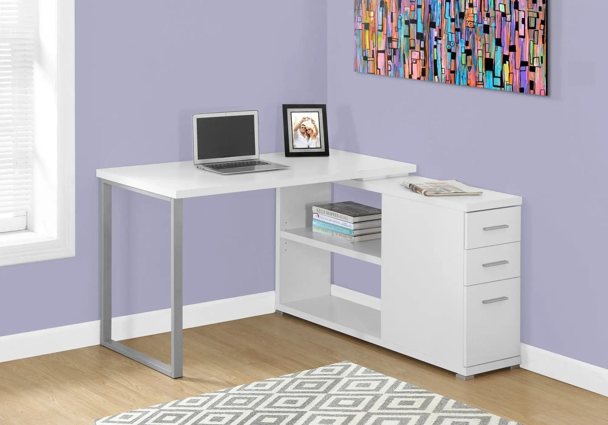 L-Shape Computer Desk with Storage Drawers by HouseOfZazla