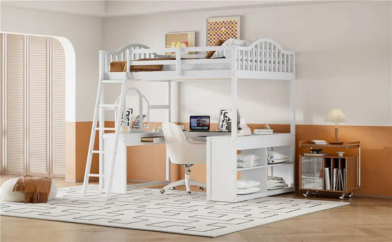 Loft Bed With Drawers, Cabinet, Shelves With Desk by HouseOfZazla