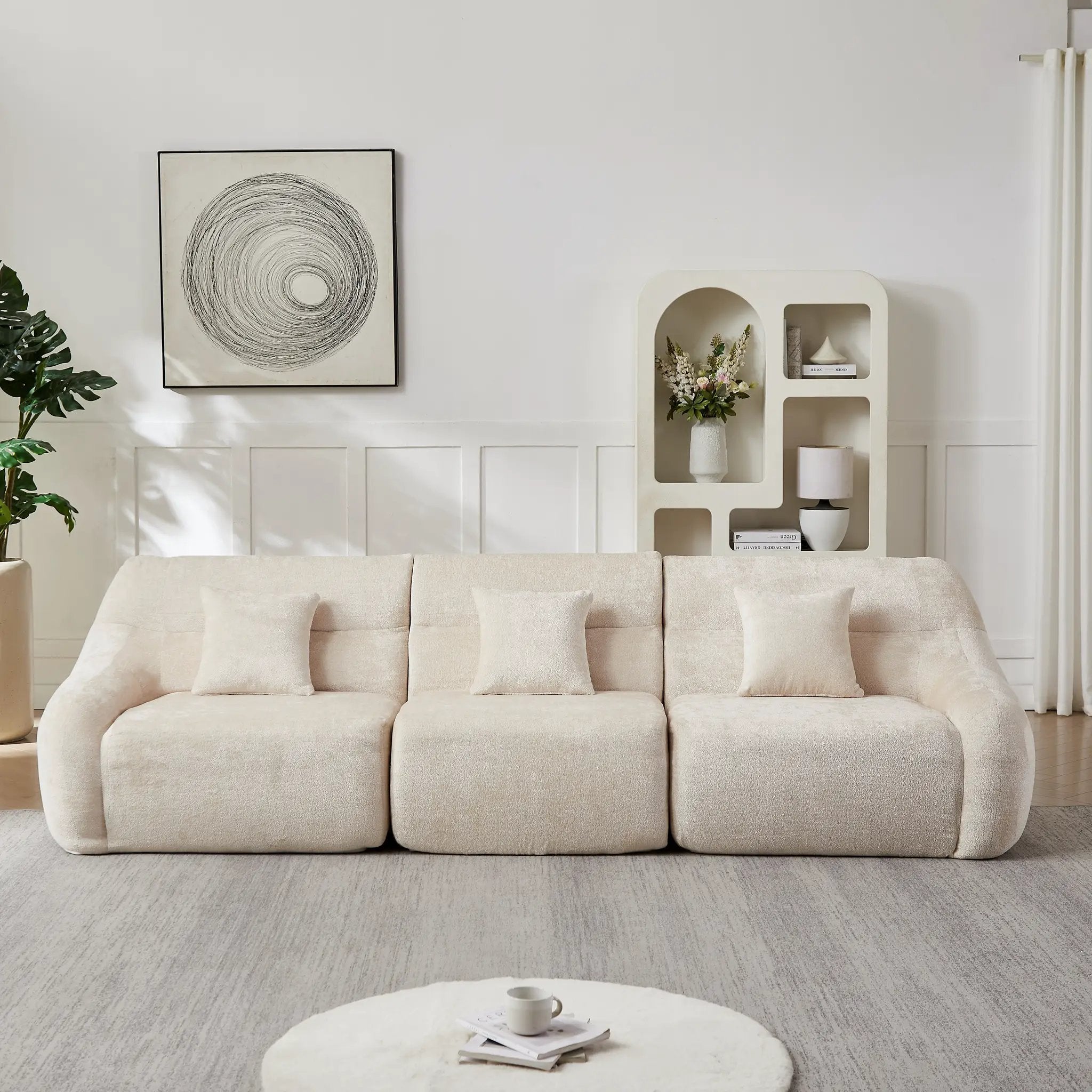 123.2-Inch Modern Luxury Curved Corner Sectional Sofa by HouseOfZazla