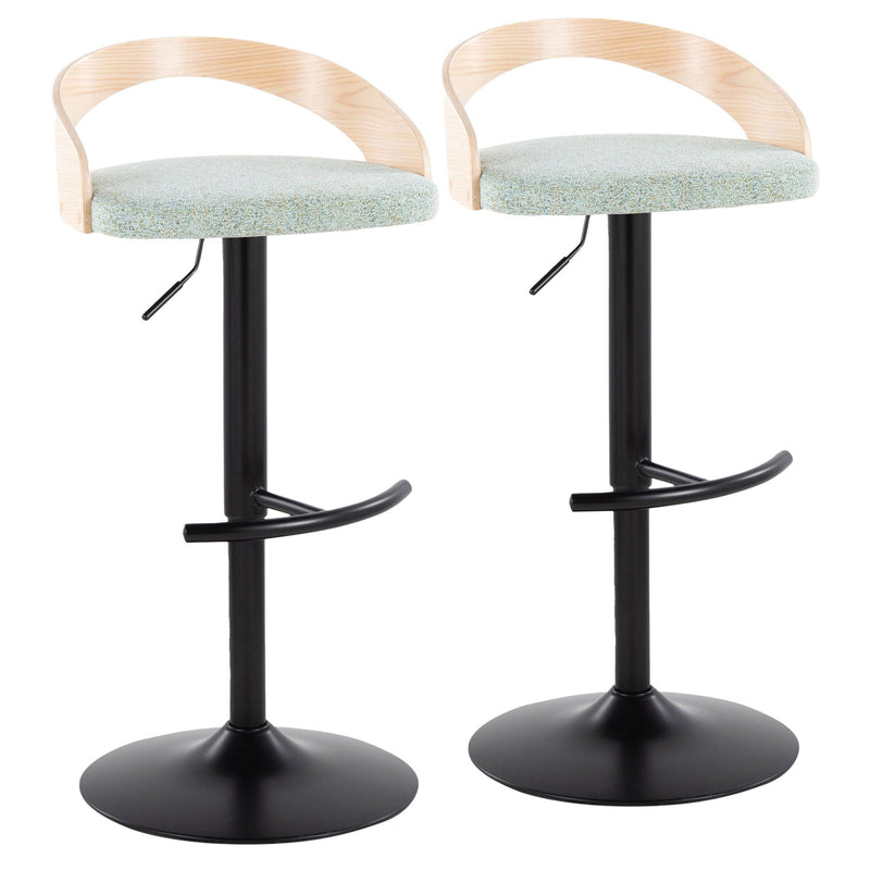 Grotto - Contemporary Adjustable Barstool With Swivel & Rounded T Footrest (Set of 2) by Unique Piece Furniture